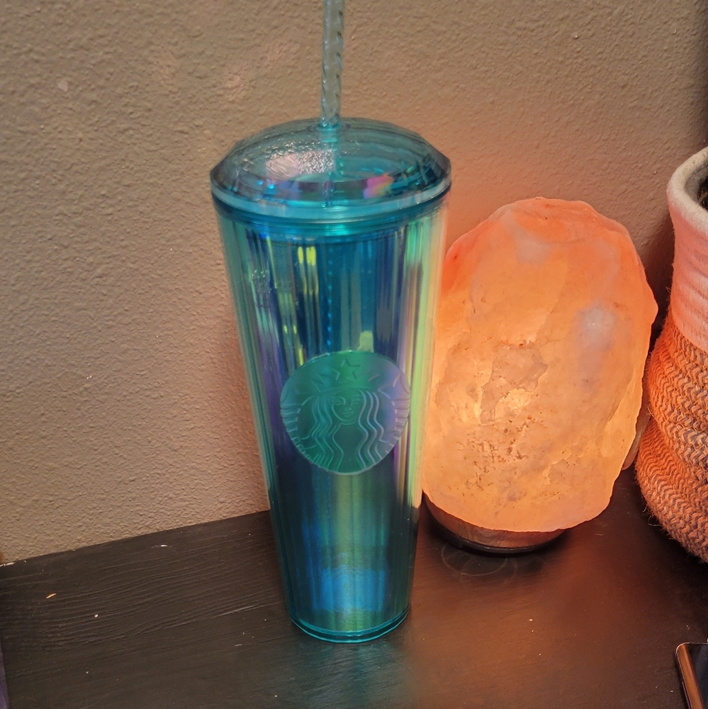 Teal kaleidoscope Starbucks tumbler
